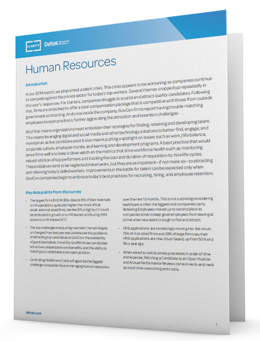 Deltek Clarity Report: Human Resources